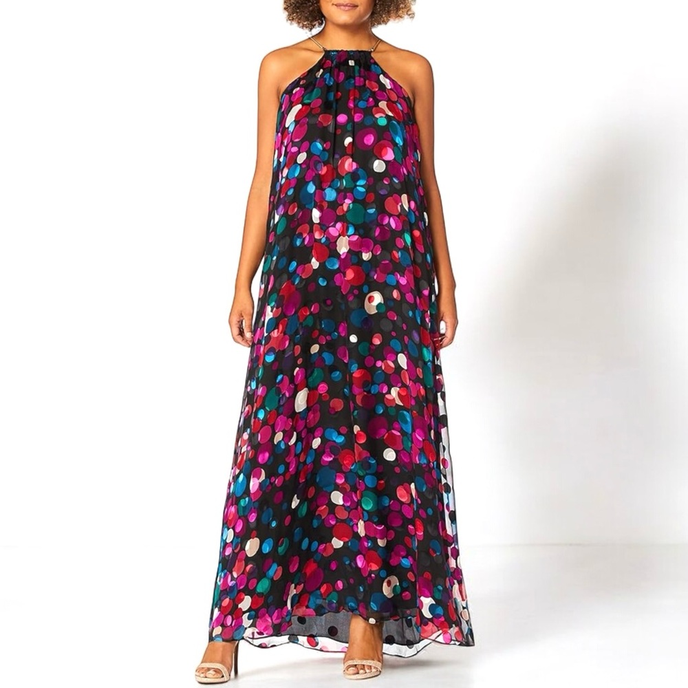 Trina Turk Spectrum Maxi Shift Silk Dress